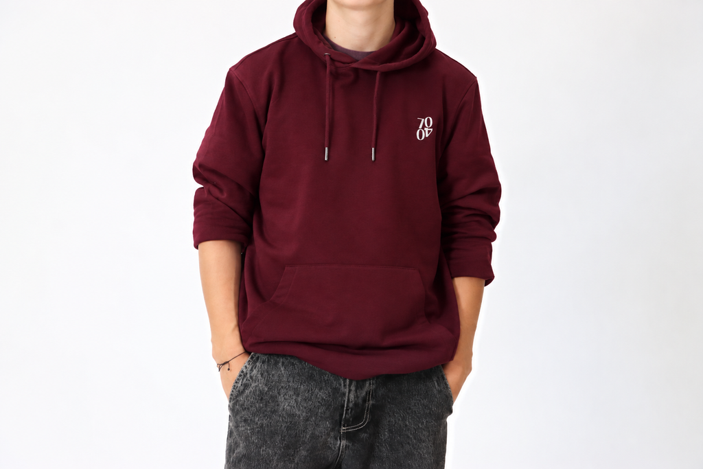 Hoodie 'Club' Bordeaux/White