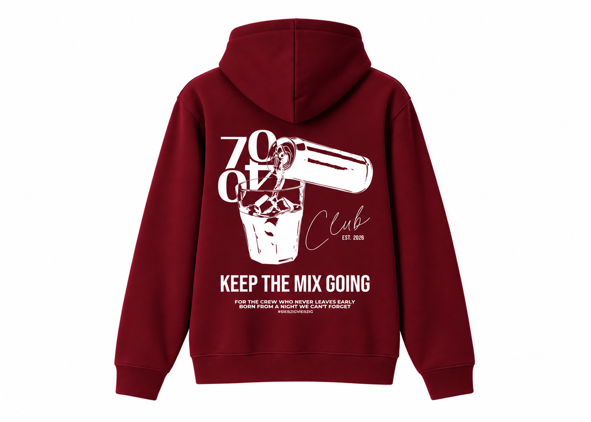 Hoodie 'Club' Bordeaux/White