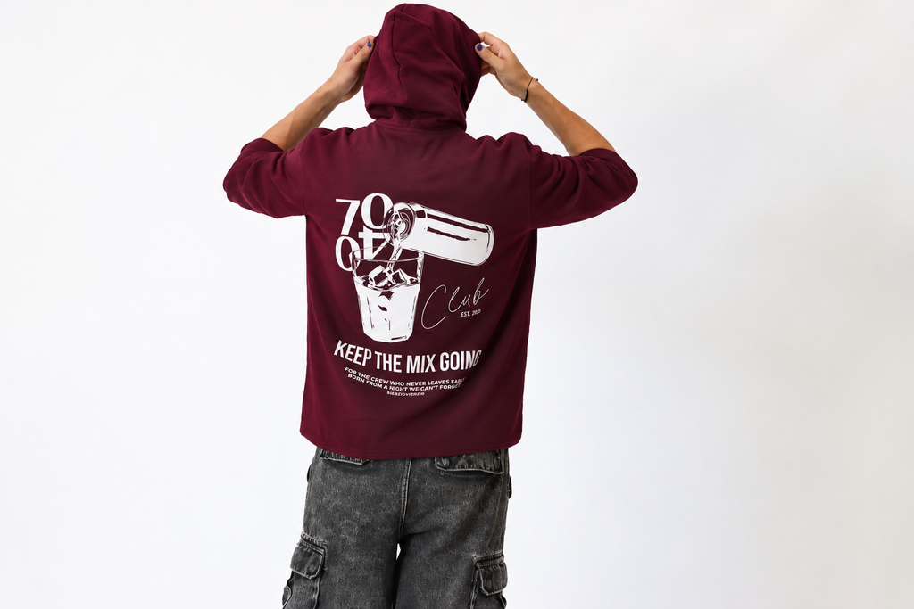 Hoodie 'Club' Bordeaux/White