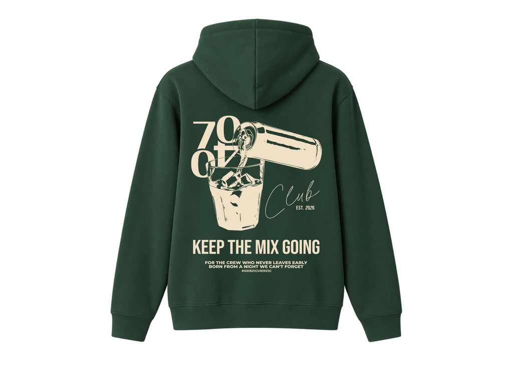 Hoodie 'Club' Evergreen/Beige