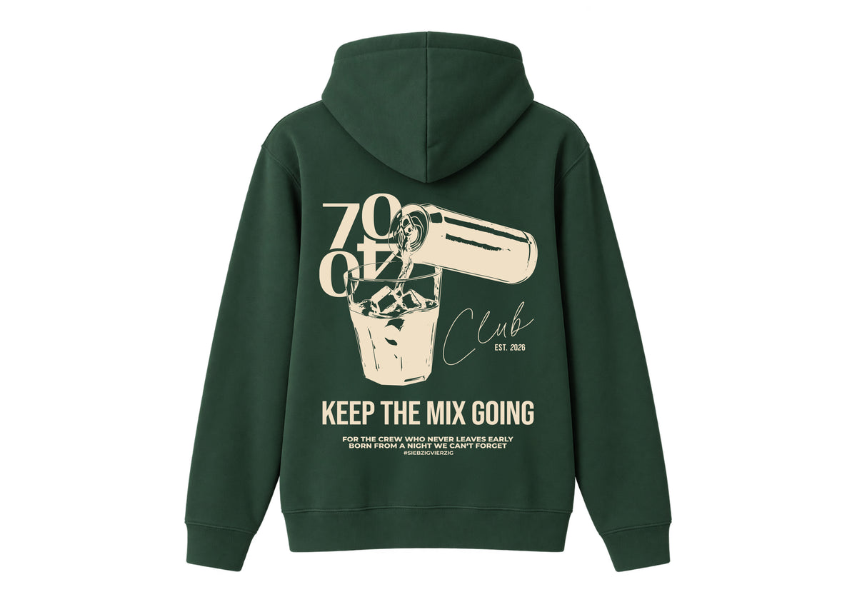 Hoodie 'Club' Evergreen/Beige