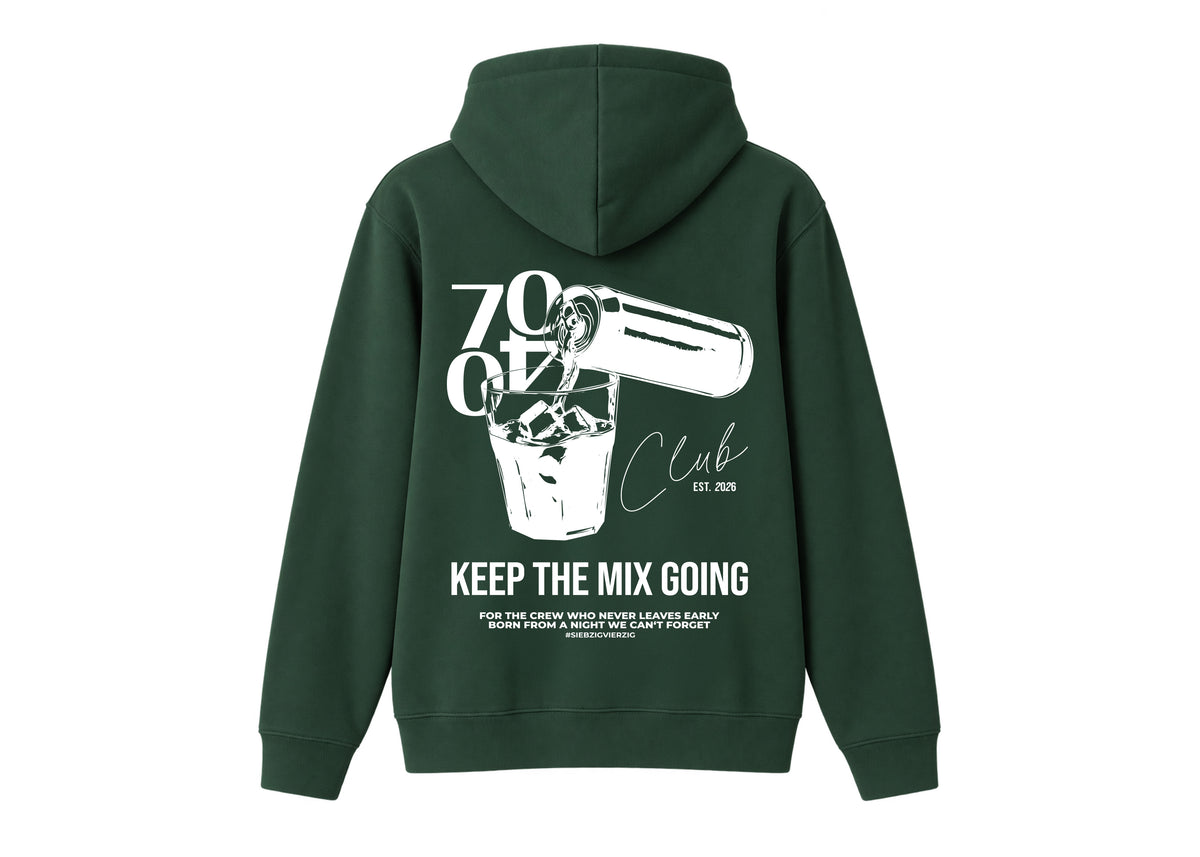 Hoodie 'Club' Evergreen/White