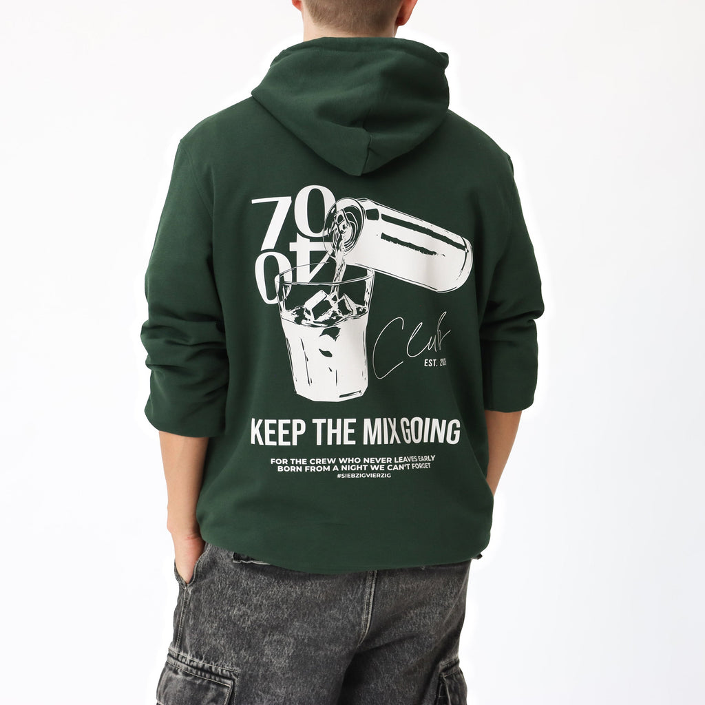 Hoodie 'Club' Evergreen/White