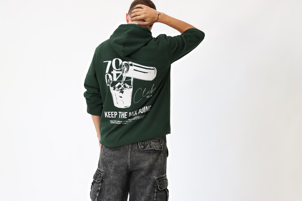 Hoodie 'Club' Evergreen/White