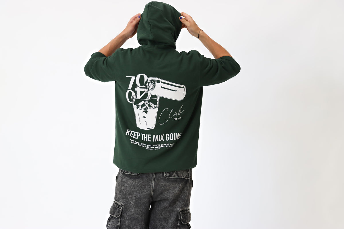 Hoodie 'Club' Evergreen/White